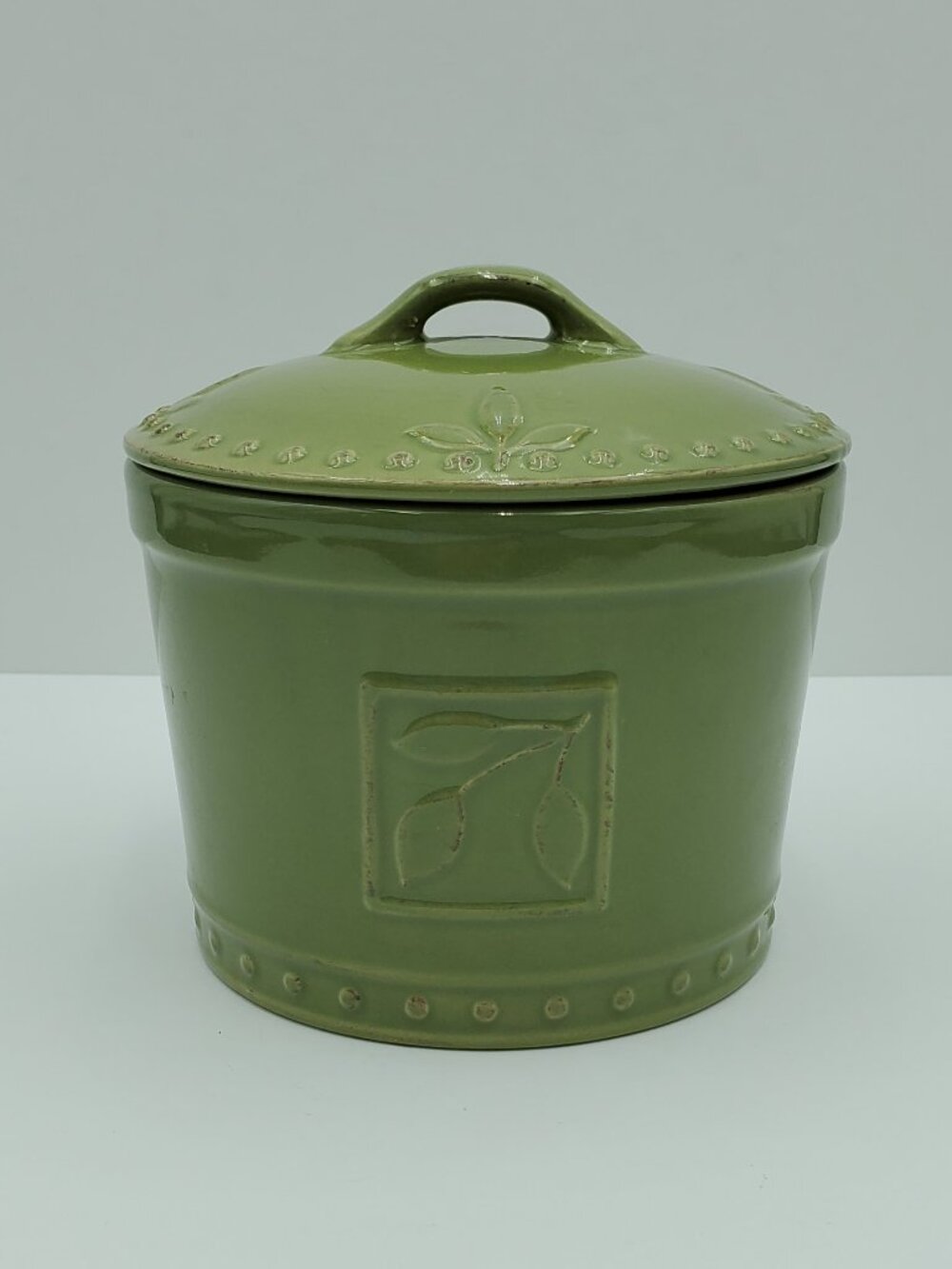 Signature Housewares Sorrento Oregano Green Dip Chiller Canister Crock with Lid